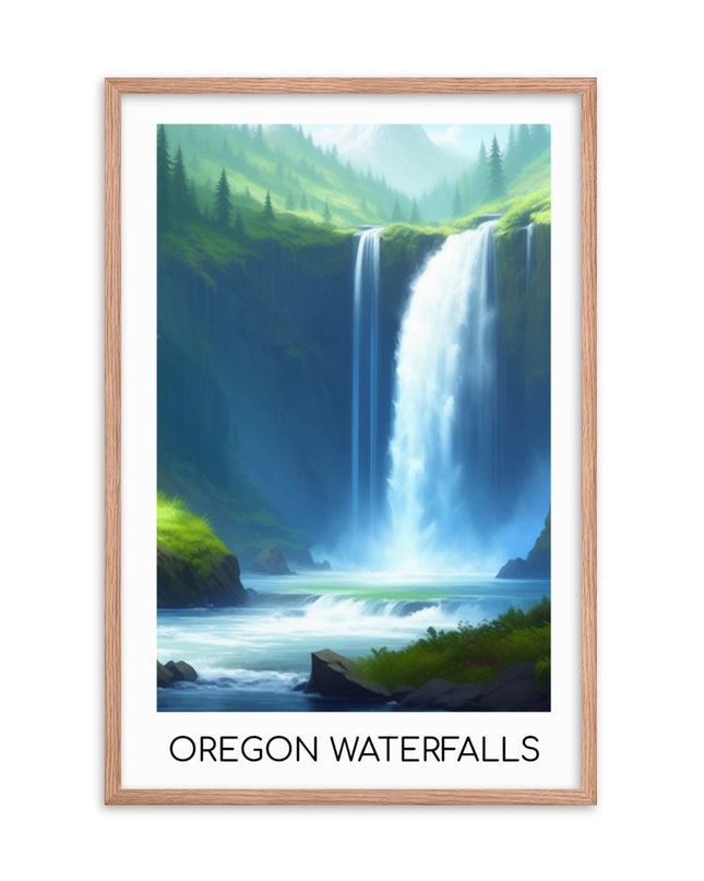 Oregon Waterfalls - Framed poster