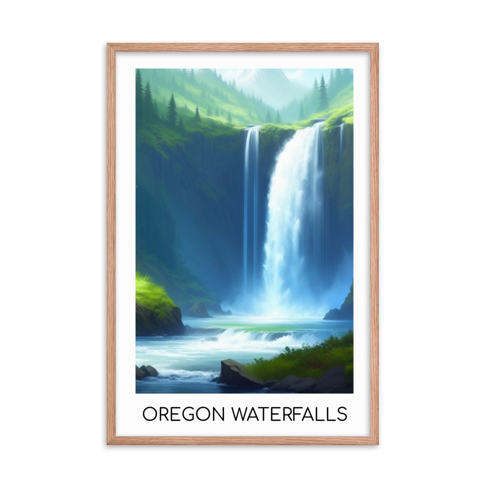Oregon Waterfalls - Framed poster