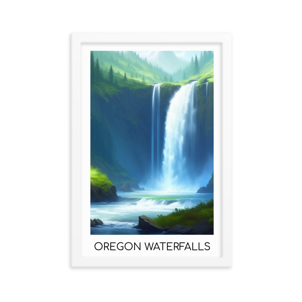 Oregon Waterfalls - Framed poster