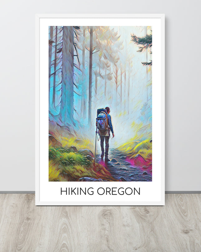 Hiking Oregon - Framed poster