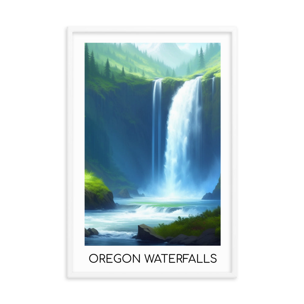 Oregon Waterfalls - Framed poster