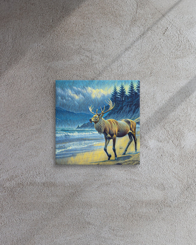 Elk on the Beach - Oregon - Digital Art -Thin canvas