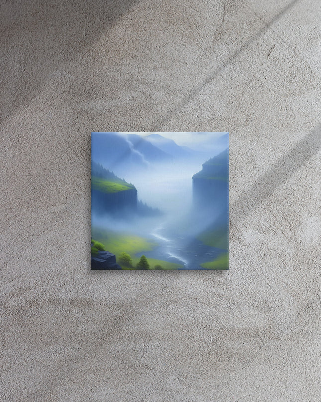 Foggy River - Digital Art - Thin canvas