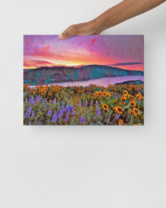 Columbia River Gorge - Wild Flowers - Digital Art - Thin canvas