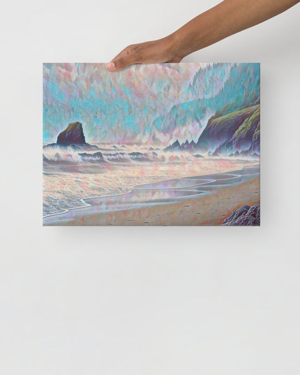 Oregon Beach - Digital Art -Thin canvas