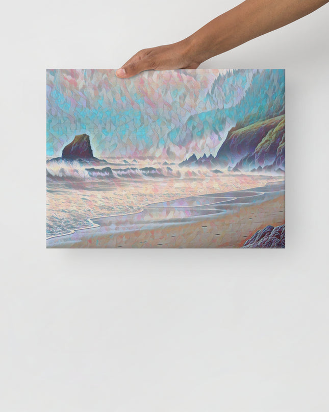Oregon Beach - Digital Art -Thin canvas