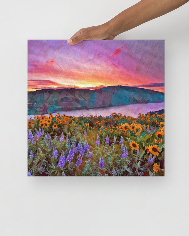 Columbia River Gorge - Wild Flowers - Digital Art - Thin canvas