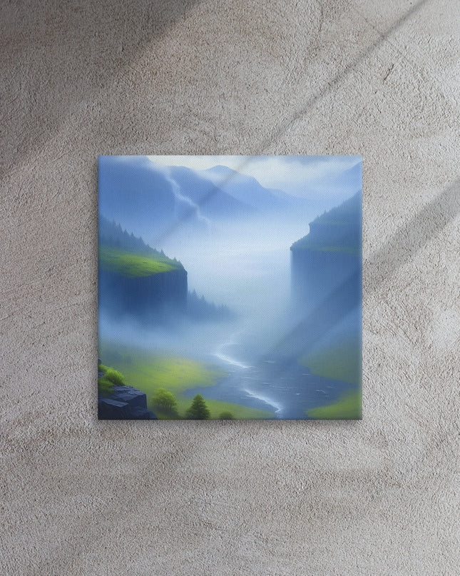 Foggy River - Digital Art - Thin canvas