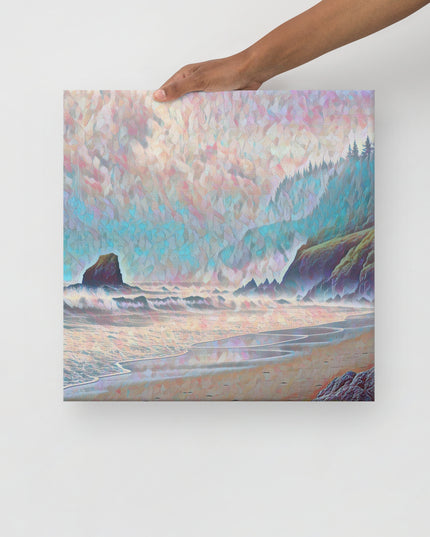 Oregon Beach - Digital Art -Thin canvas