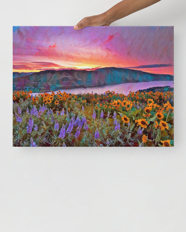 Columbia River Gorge - Wild Flowers - Digital Art - Thin canvas