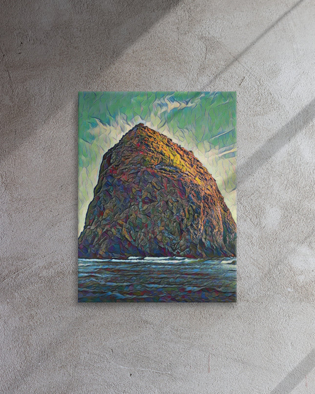 Haystack Rock - Digital Art - Thin canvas