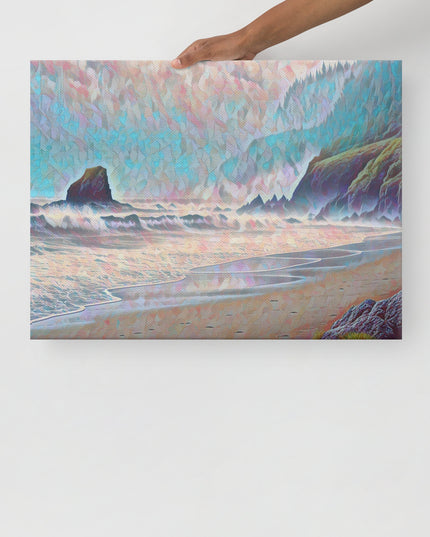 Oregon Beach - Digital Art -Thin canvas