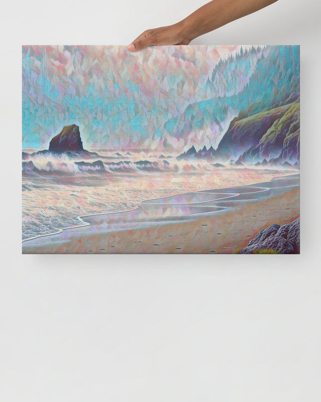 Oregon Beach - Digital Art -Thin canvas
