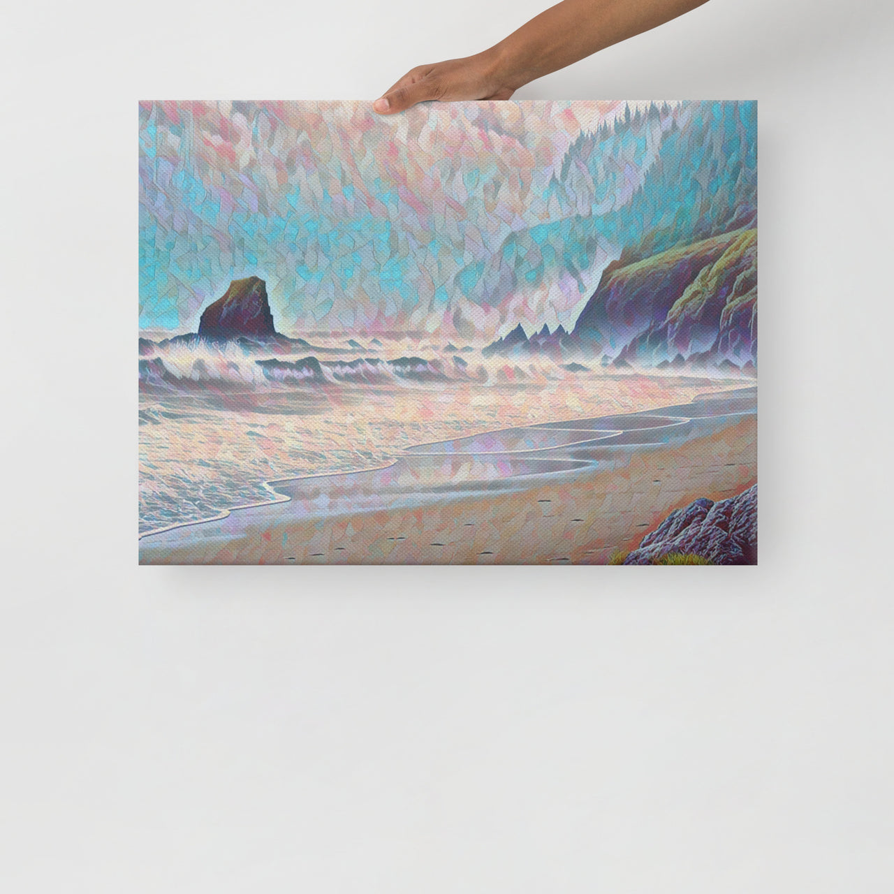 Oregon Beach - Digital Art -Thin canvas