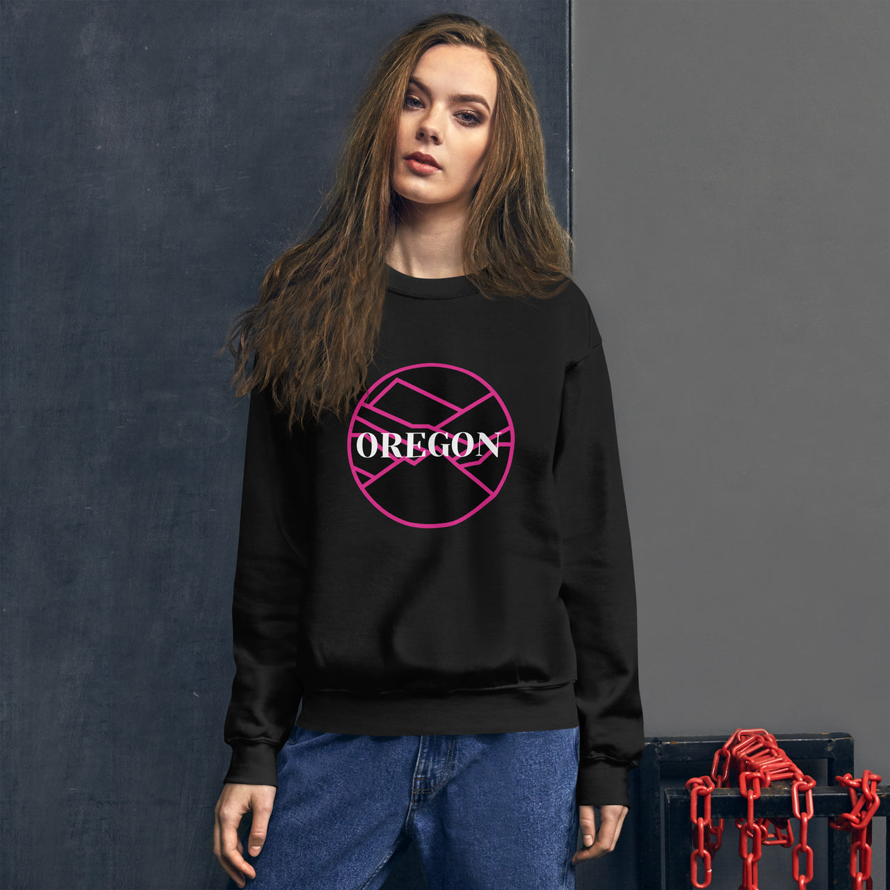 Oregon - Pink/Black - Unisex Sweatshirt