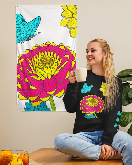 Flowers and Butterflies/2 - Unisex Sweatshirt