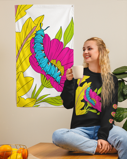 FLOWERS AND CATERPILLARS - Unisex Sweatshirt