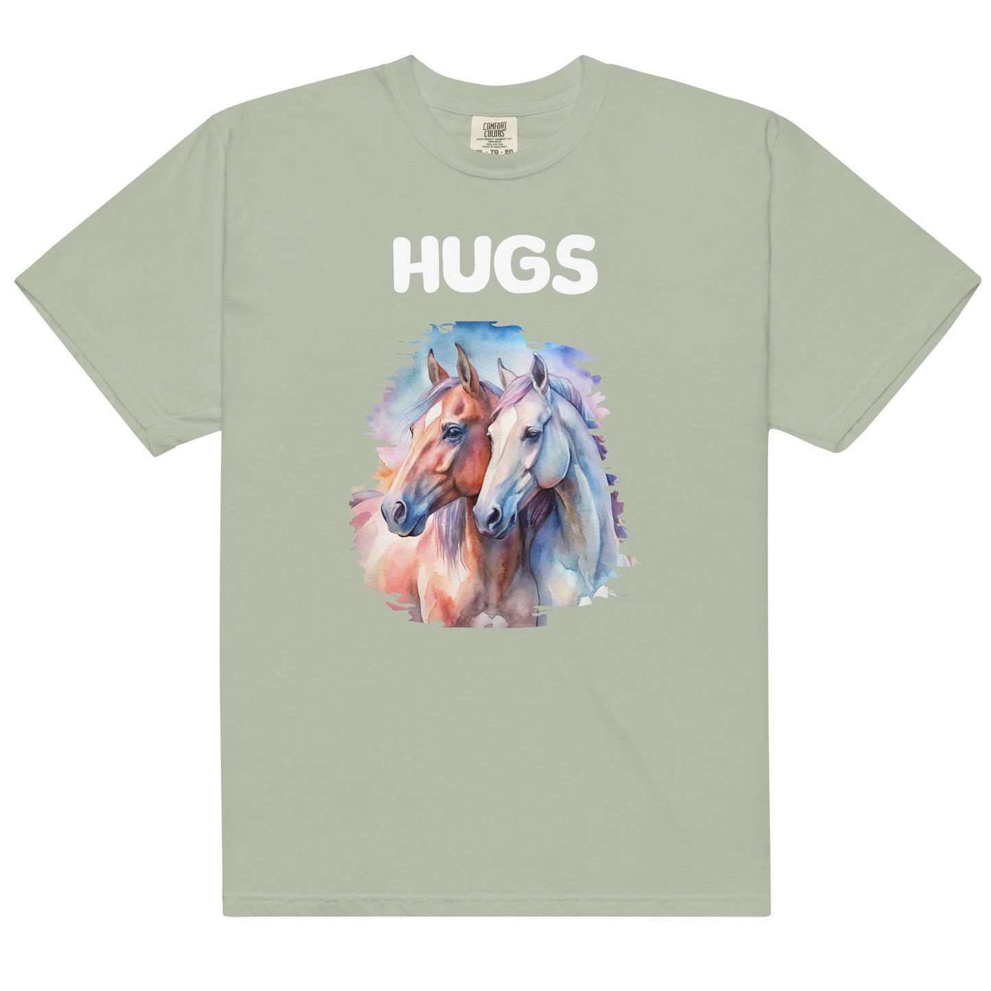 HUGS -HORSES - Comfort Colors - Unisex garment-dyed heavyweight t-shirt