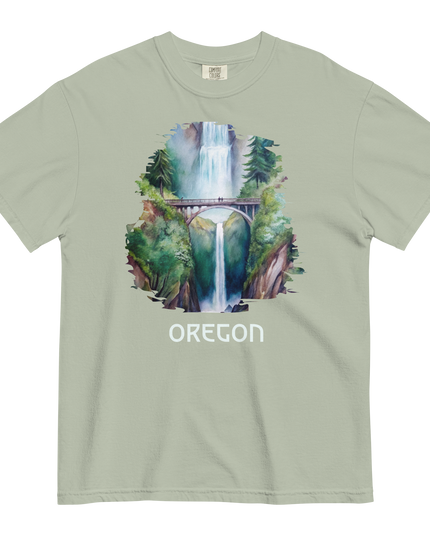 OREGON - MULTNOMAH FALLS - COMFORT COLORS - Unisex garment-dyed heavyweight t-shirt