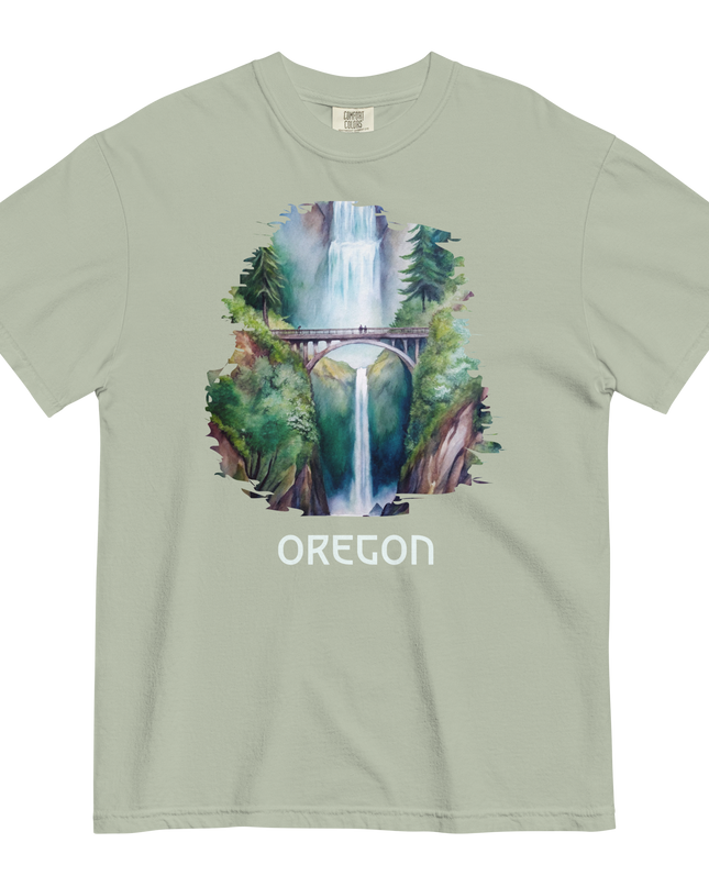 OREGON - MULTNOMAH FALLS - COMFORT COLORS - Unisex garment-dyed heavyweight t-shirt