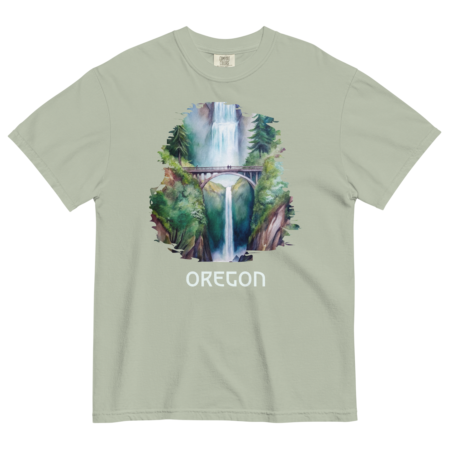 OREGON - MULTNOMAH FALLS - COMFORT COLORS - Unisex garment-dyed heavyweight t-shirt