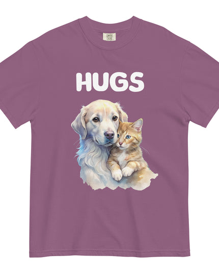 HUGS - Dog & Kitten - Comfort Color - Unisex garment-dyed heavyweight t-shirt