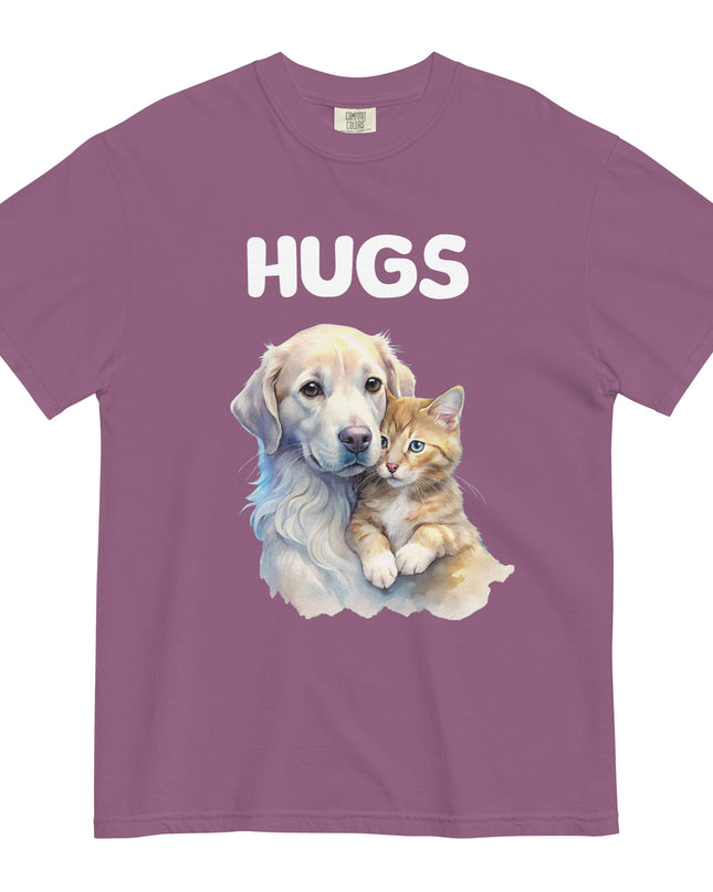 HUGS - Dog & Kitten - Comfort Color - Unisex garment-dyed heavyweight t-shirt