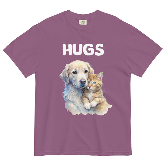 HUGS - Dog & Kitten - Comfort Color - Unisex garment-dyed heavyweight t-shirt