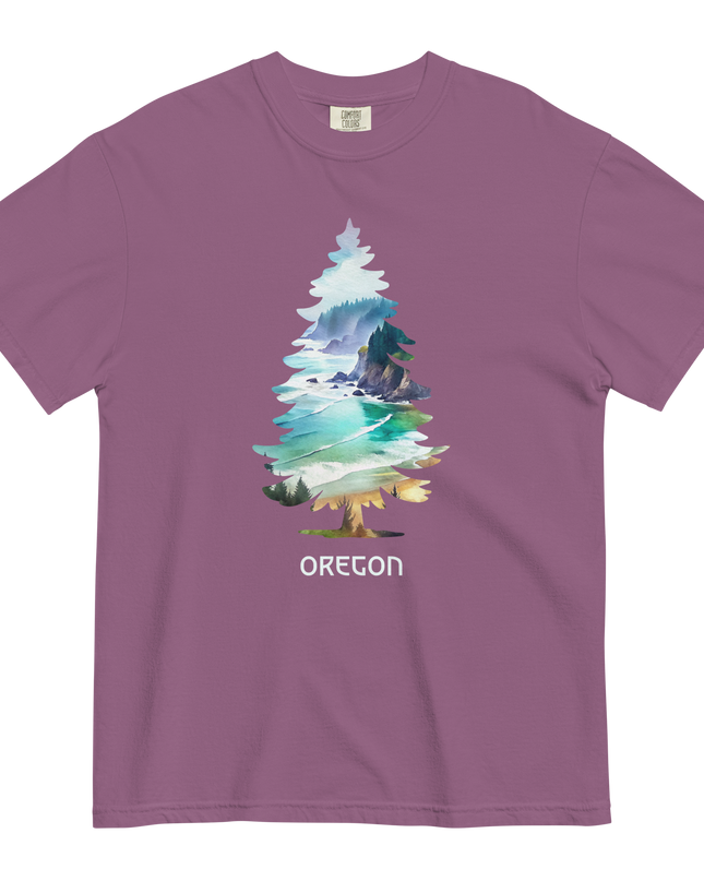 OREGON COSTAL TREE - COMFORT COLORS- Unisex garment-dyed heavyweight t-shirt