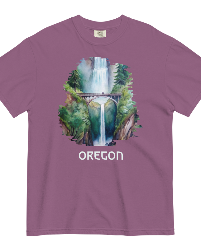 OREGON - MULTNOMAH FALLS - COMFORT COLORS - Unisex garment-dyed heavyweight t-shirt