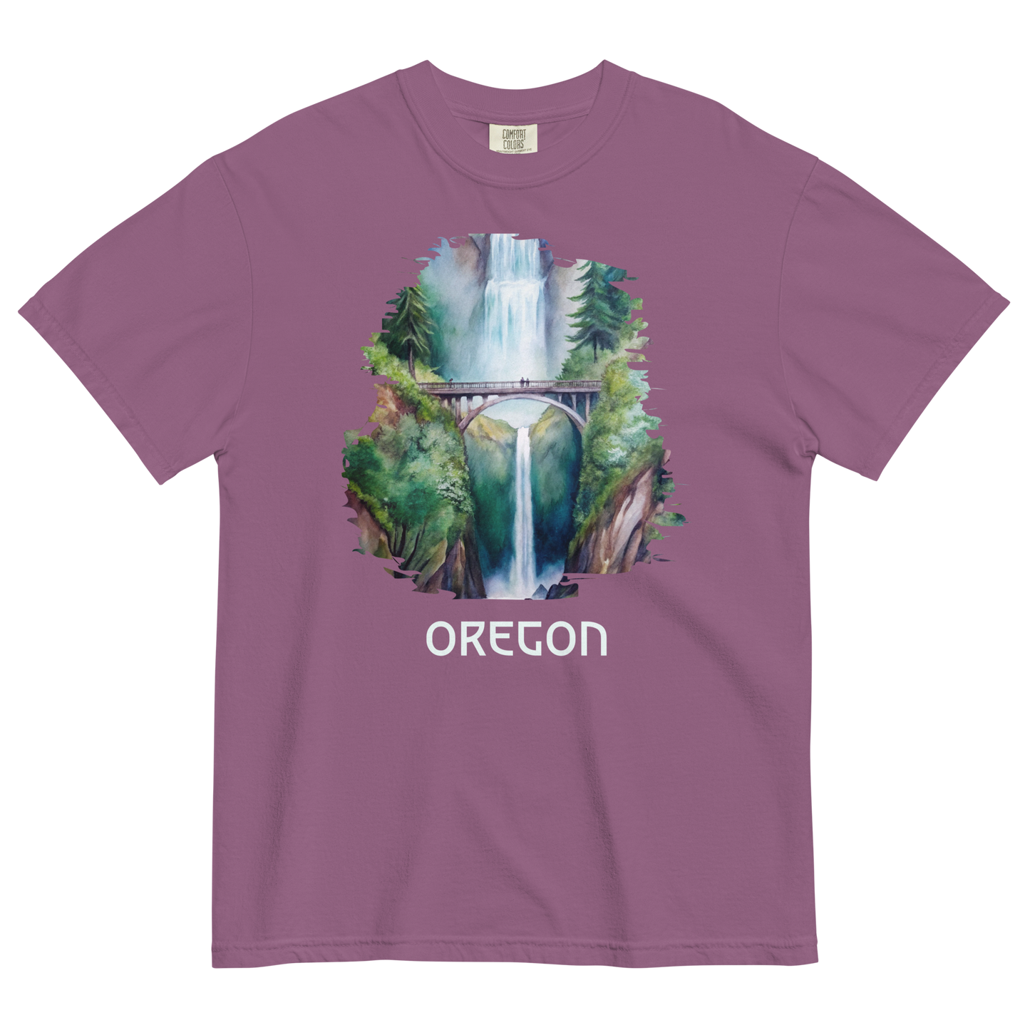 OREGON - MULTNOMAH FALLS - COMFORT COLORS - Unisex garment-dyed heavyweight t-shirt