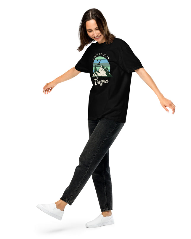 Life is Good in Oregon - Unisex garment-dyed heavyweight t-shirt
