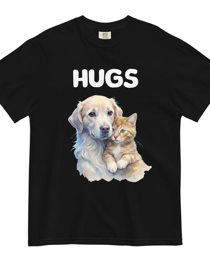 HUGS - Dog & Kitten - Comfort Color - Unisex garment-dyed heavyweight t-shirt
