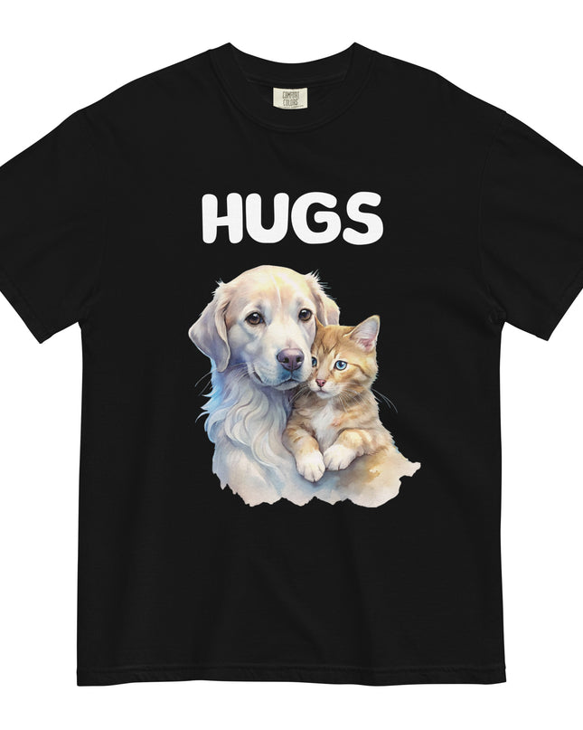 HUGS - Dog & Kitten - Comfort Color - Unisex garment-dyed heavyweight t-shirt