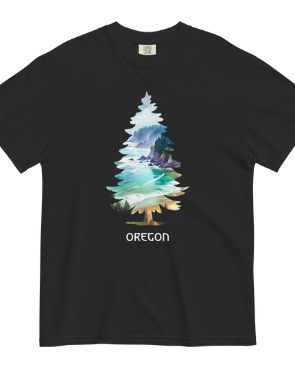 OREGON COASTAL TREE - COMFORT COLORS- Unisex garment-dyed heavyweight t-shirt