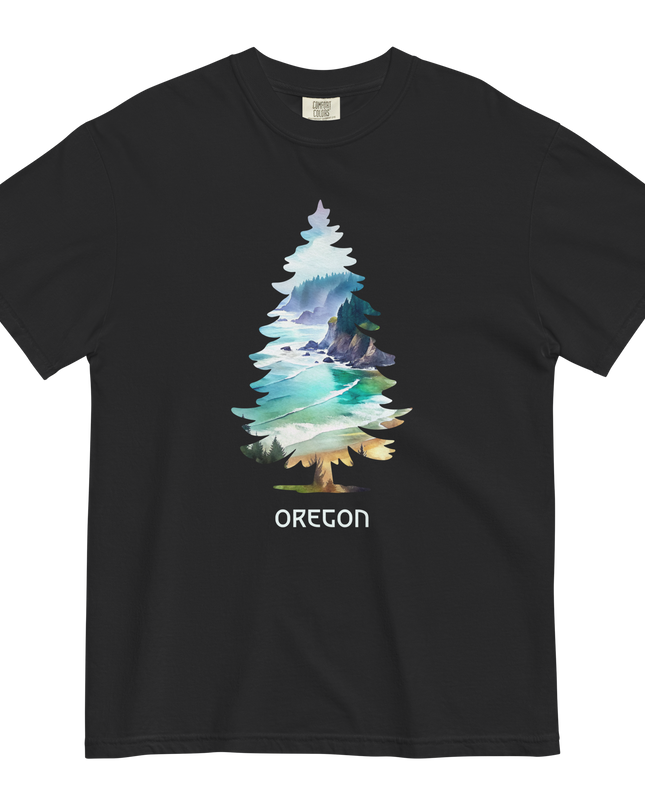 OREGON COSTAL TREE - COMFORT COLORS- Unisex garment-dyed heavyweight t-shirt