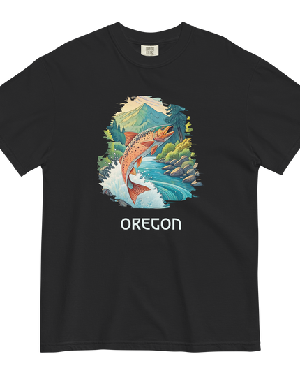 OREGON FISHING - COMFORT COLORS - Unisex garment-dyed heavyweight t-shirt