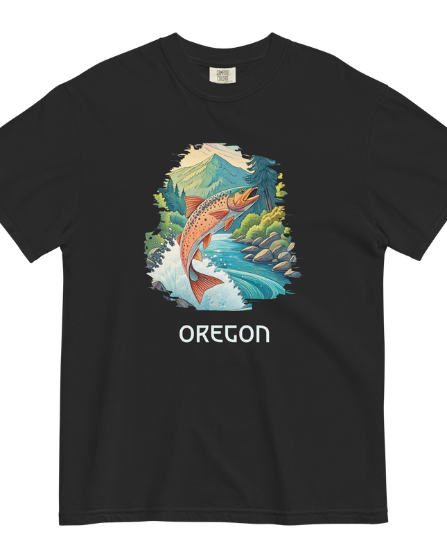 OREGON FISHING - COMFORT COLORS - Unisex garment-dyed heavyweight t-shirt