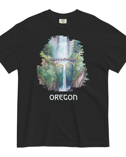 OREGON - MULTNOMAH FALLS - COMFORT COLORS - Unisex garment-dyed heavyweight t-shirt