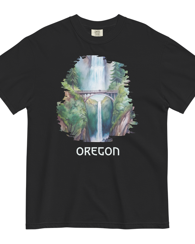 OREGON - MULTNOMAH FALLS - COMFORT COLORS - Unisex garment-dyed heavyweight t-shirt