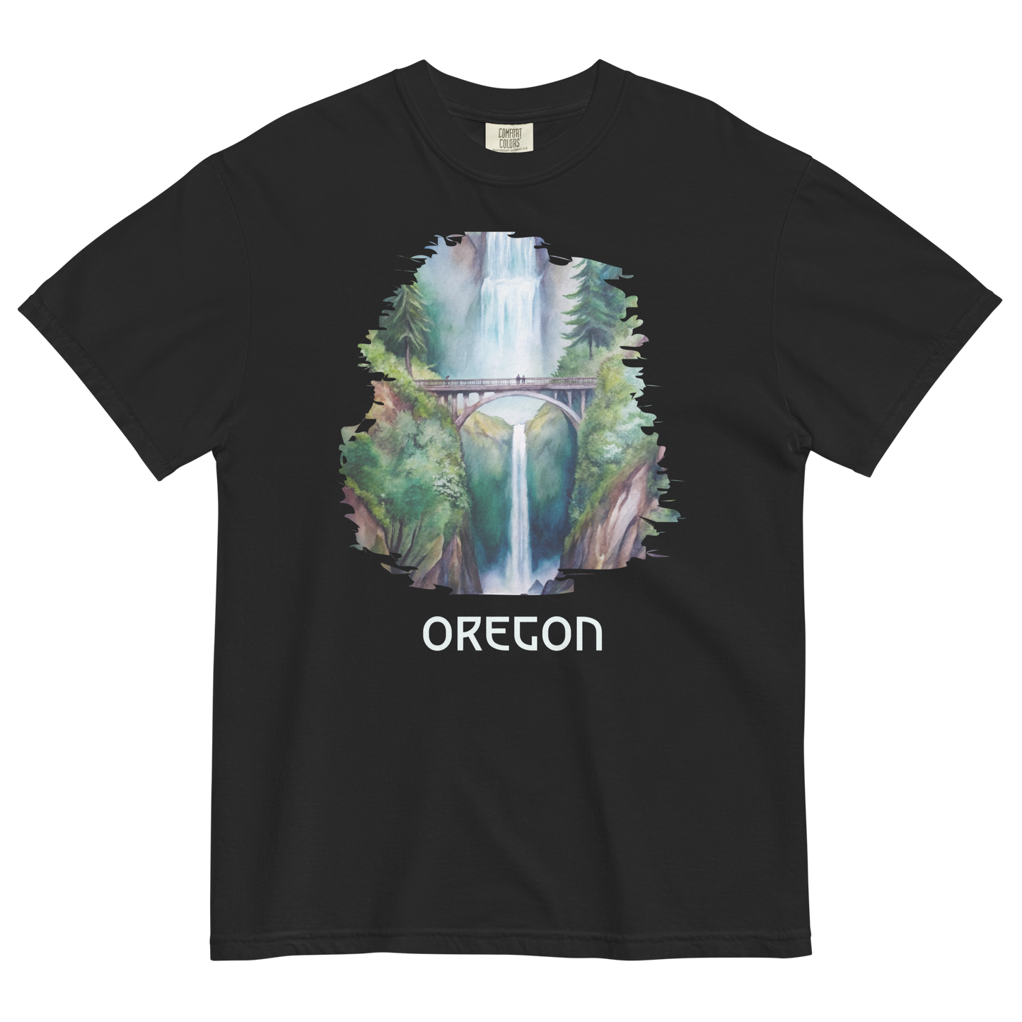 OREGON - MULTNOMAH FALLS - COMFORT COLORS - Unisex garment-dyed heavyweight t-shirt