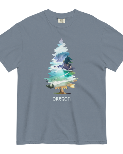 OREGON COASTAL TREE - COMFORT COLORS- Unisex garment-dyed heavyweight t-shirt