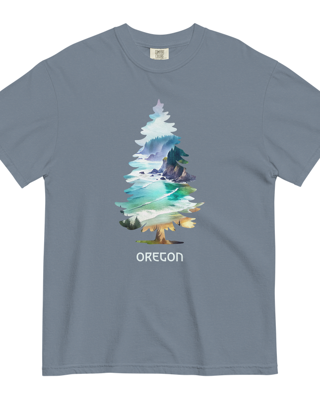OREGON COSTAL TREE - COMFORT COLORS- Unisex garment-dyed heavyweight t-shirt