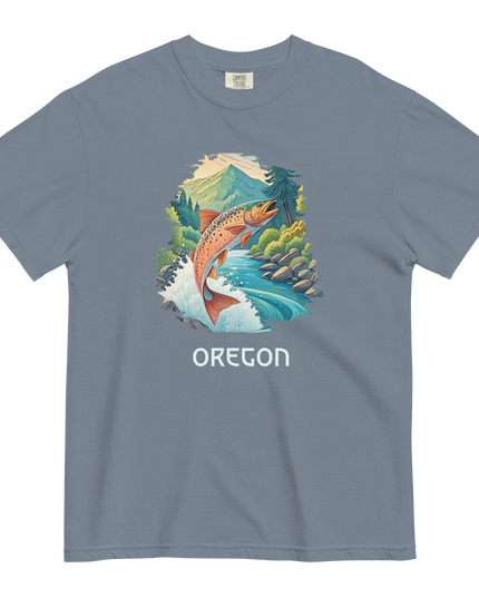 OREGON FISHING - COMFORT COLORS - Unisex garment-dyed heavyweight t-shirt