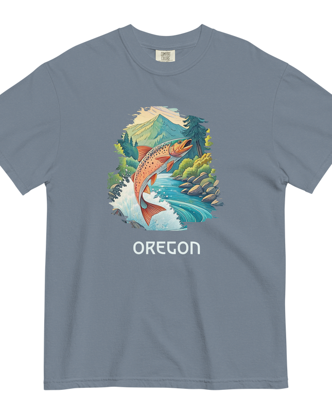 OREGON FISHING - COMFORT COLORS - Unisex garment-dyed heavyweight t-shirt