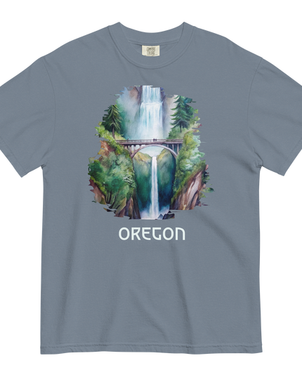 OREGON - MULTNOMAH FALLS - COMFORT COLORS - Unisex garment-dyed heavyweight t-shirt