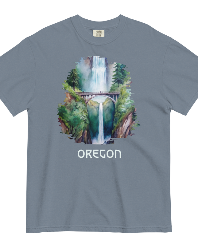 OREGON - MULTNOMAH FALLS - COMFORT COLORS - Unisex garment-dyed heavyweight t-shirt