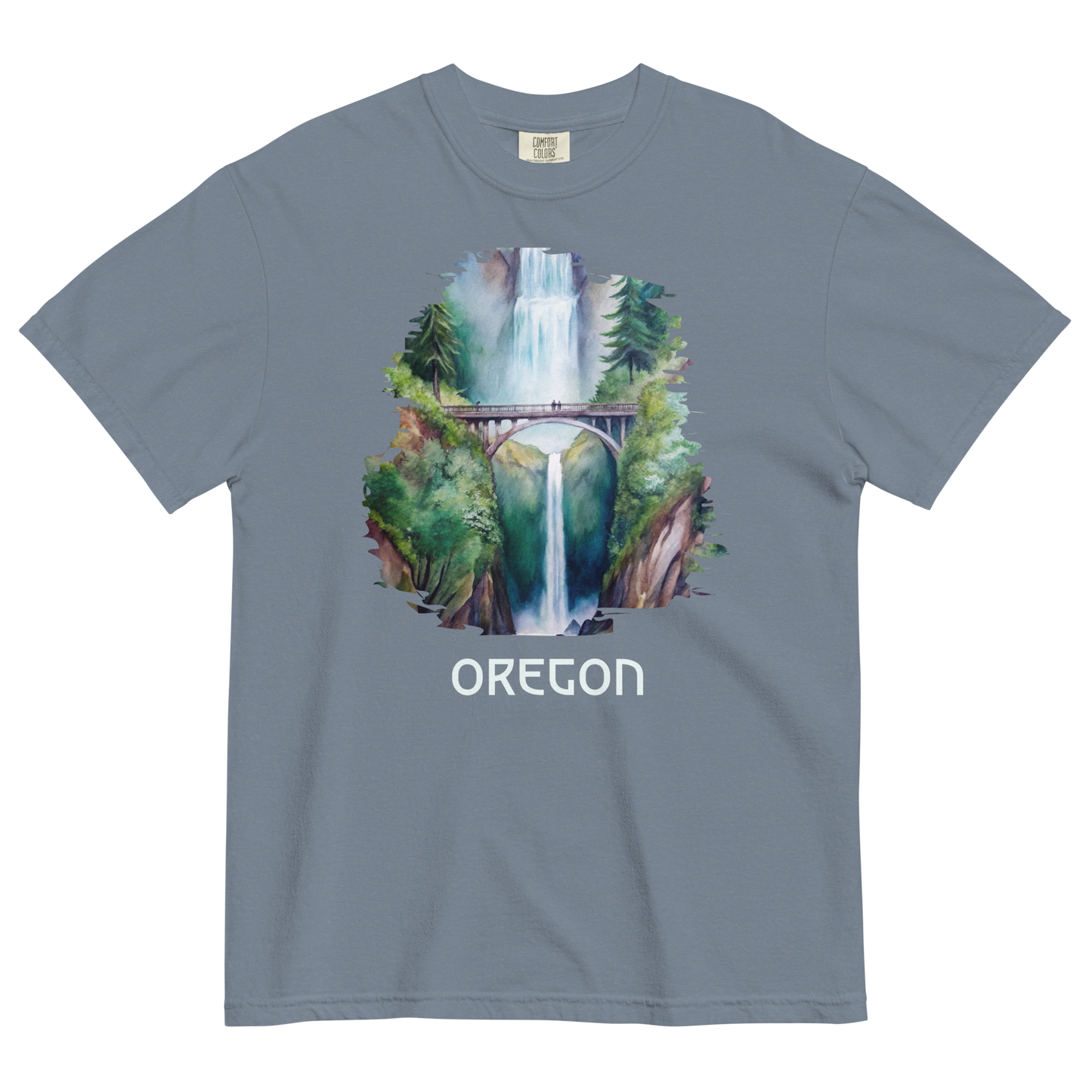 OREGON - MULTNOMAH FALLS - COMFORT COLORS - Unisex garment-dyed heavyweight t-shirt