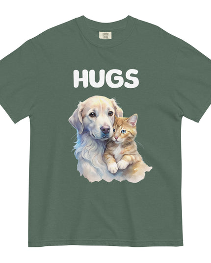 HUGS - Dog & Kitten - Comfort Color - Unisex garment-dyed heavyweight t-shirt