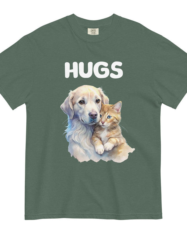 HUGS - Dog & Kitten - Comfort Color - Unisex garment-dyed heavyweight t-shirt